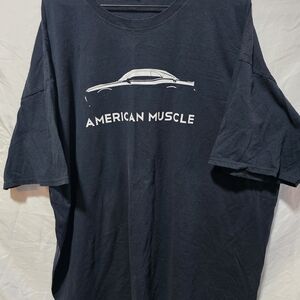 Men's Black American Muscle Car T-Shirt Short Sleeve
